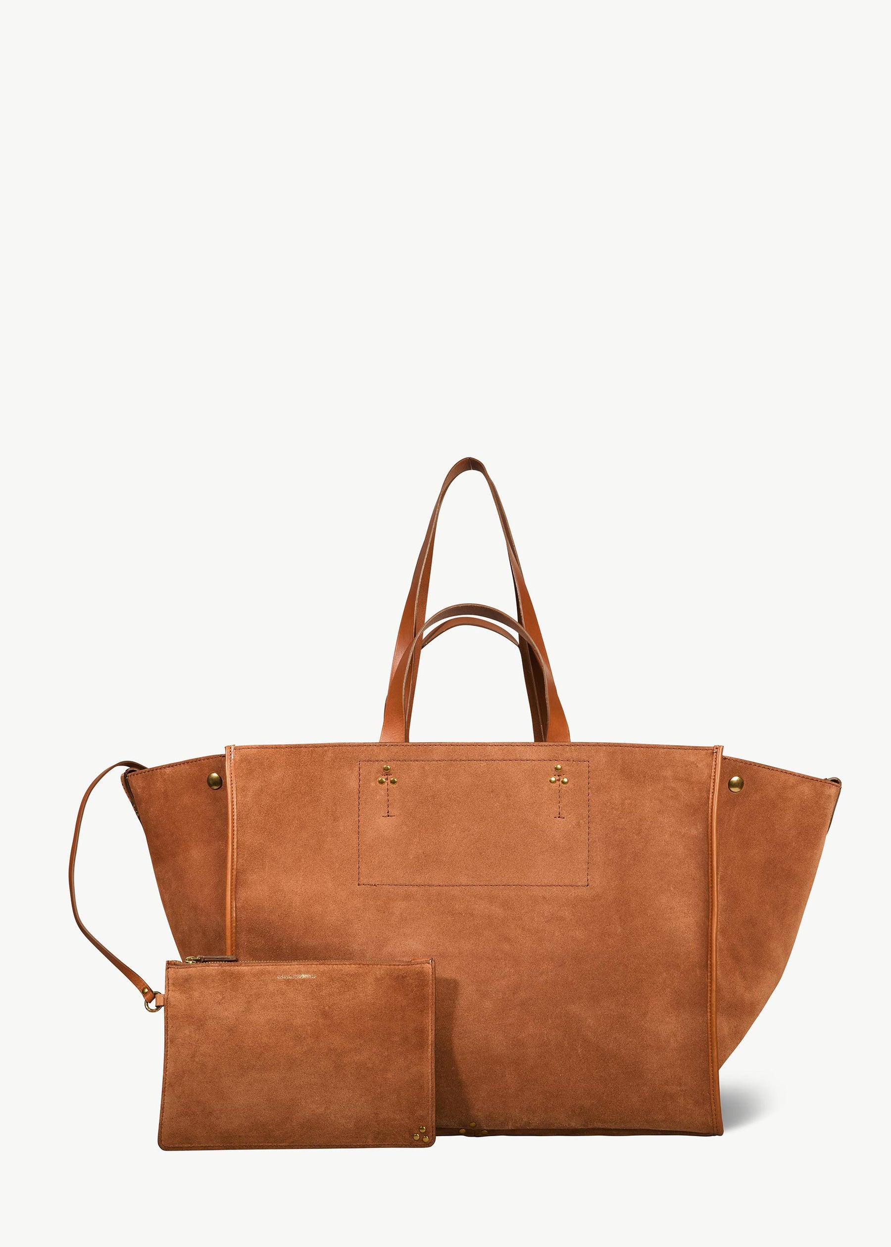 Sac Cabas Léon L Croûte Velours Caramel