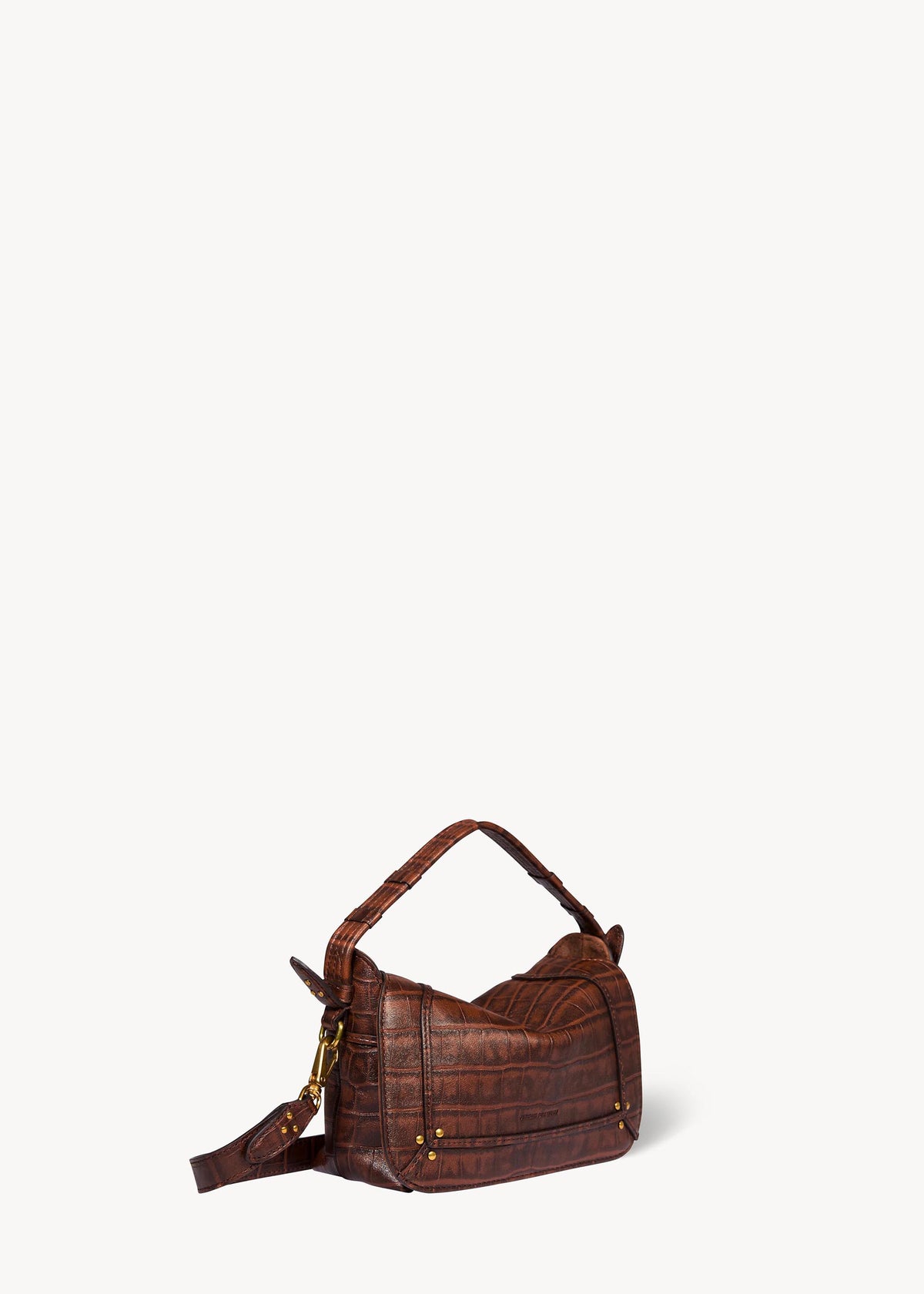 Sac Pepito S Mouton Imprimé Croco Cigare