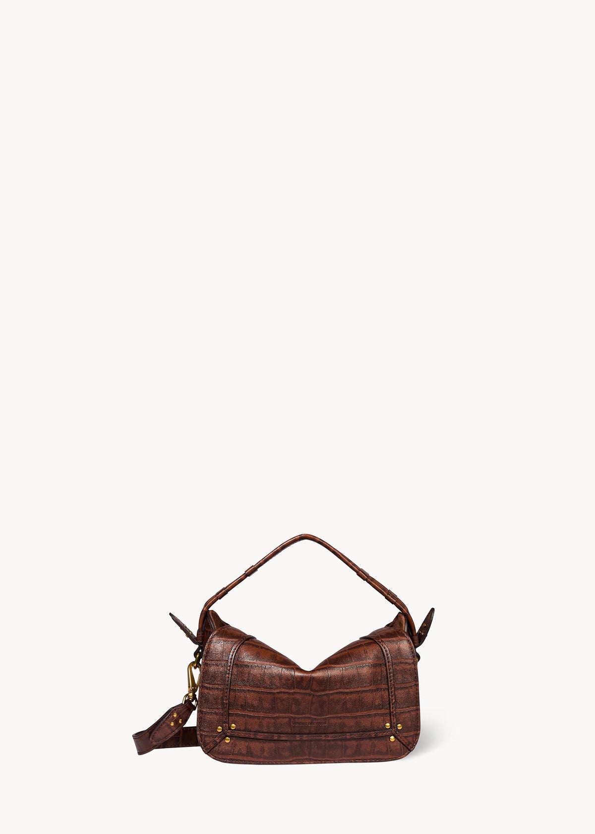 Sac Pepito S Mouton Imprimé Croco Cigare