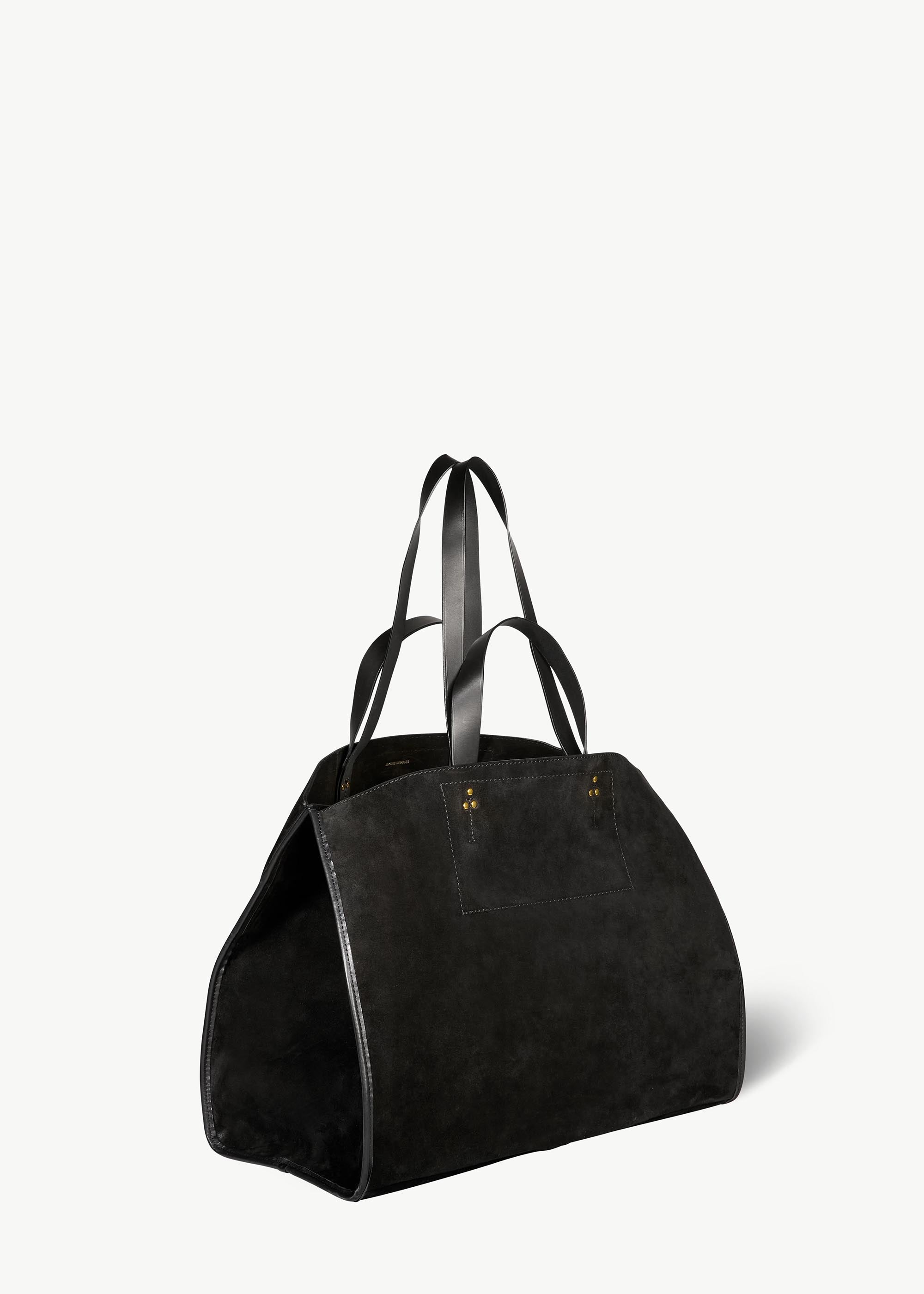 Sac Cabas Léon L Croûte Velours Noir