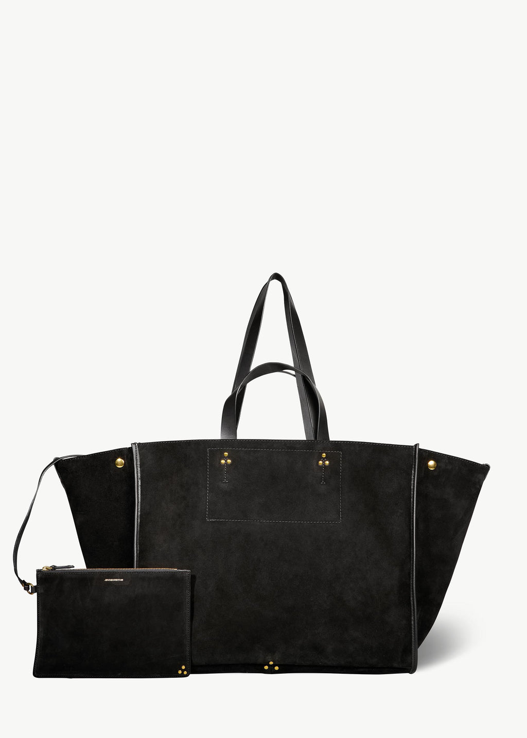 Sac Cabas Léon L Croûte Velours Noir