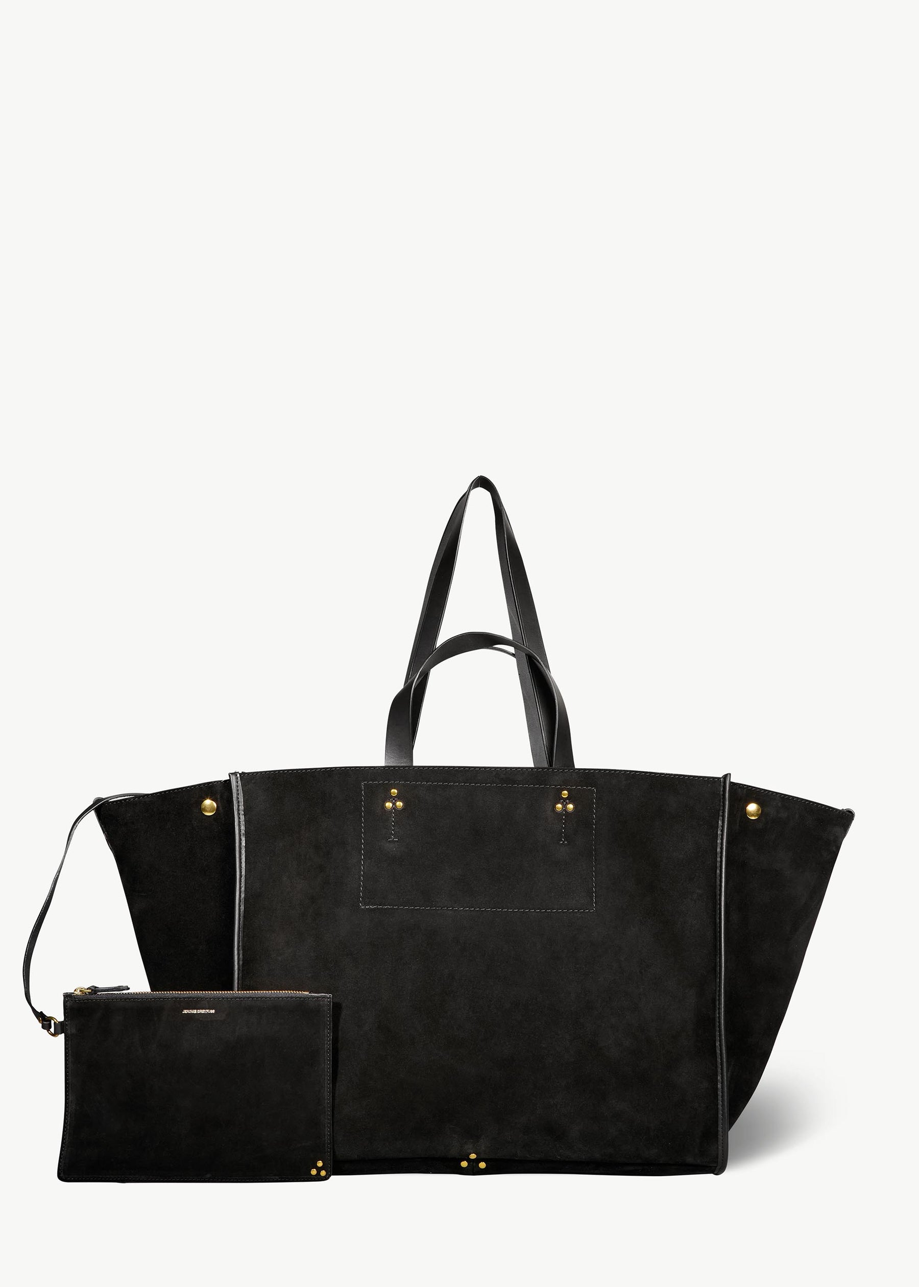 Sac Cabas Léon L Croûte Velours Noir
