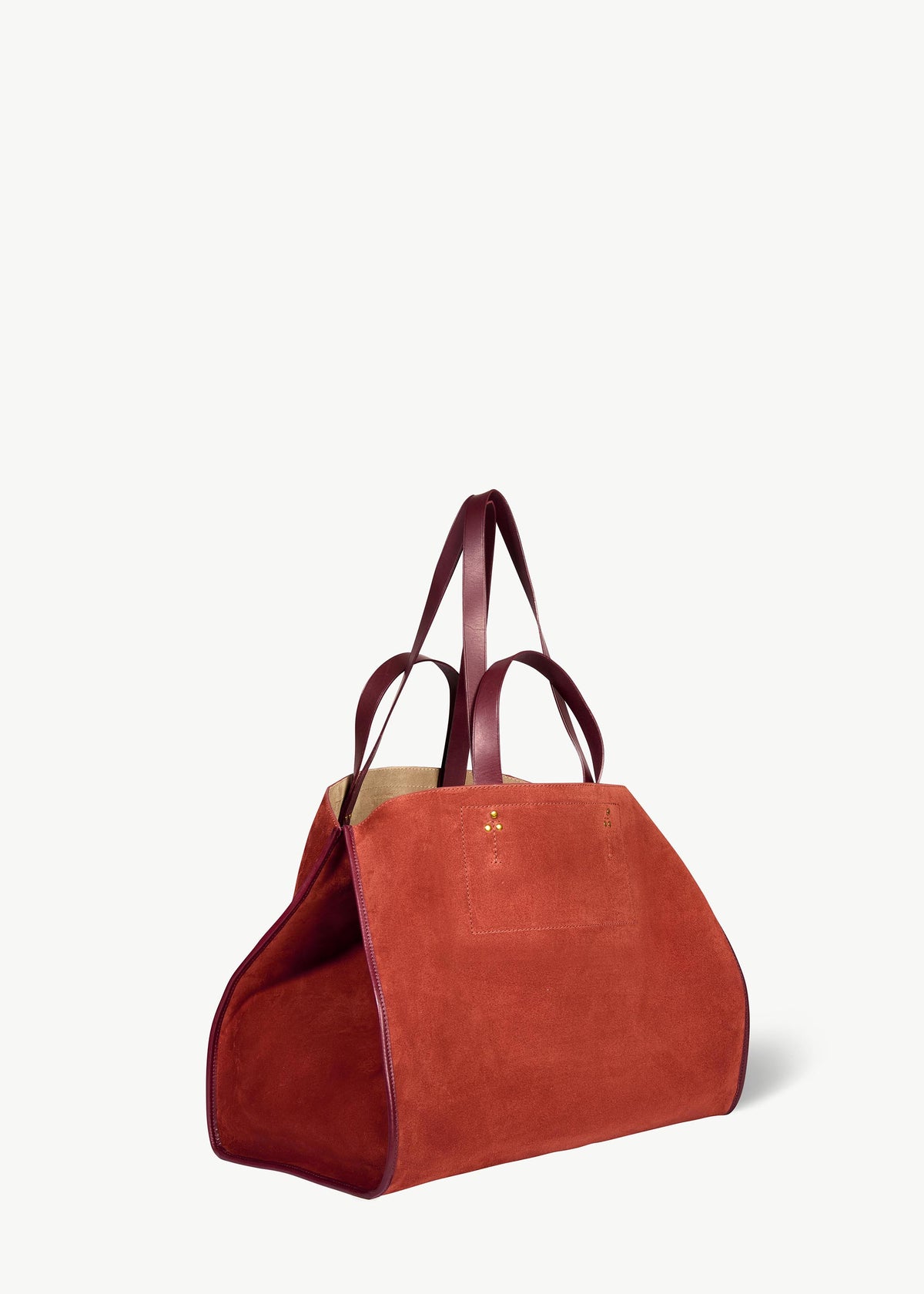 Sac Cabas Léon L Croûte Velours Rouille