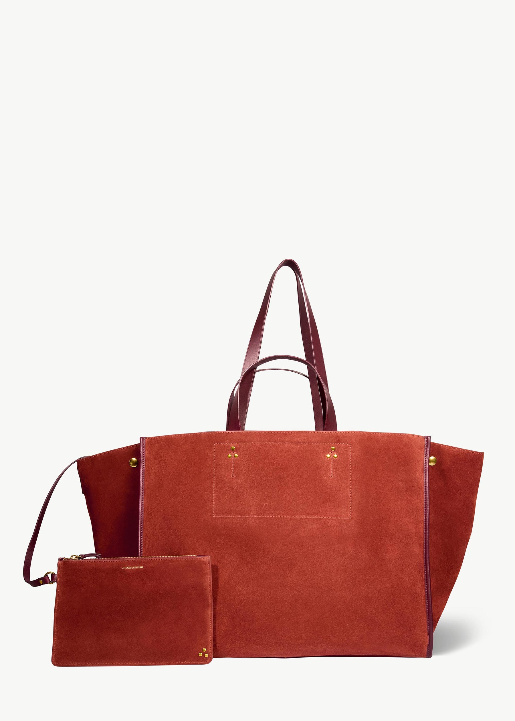 Sac Cabas Léon L Croûte Velours Rouille