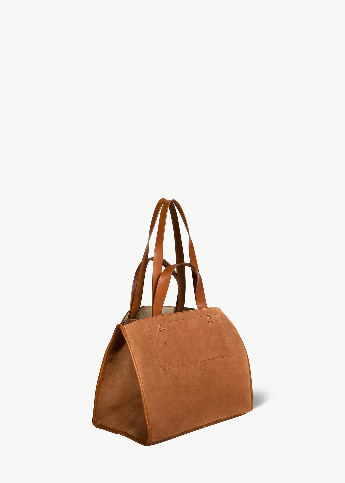 Sac Cabas Léon M Croûte Velours Caramel
