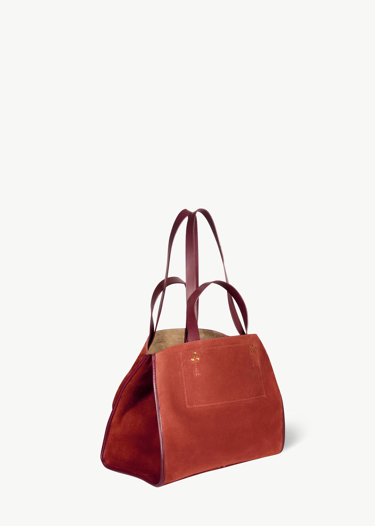 Sac Cabas Léon M Croûte Velours Rouille