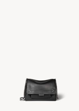 Lulu M Noir Silver Calfskin