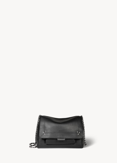 Lulu M Noir Silver Calfskin
