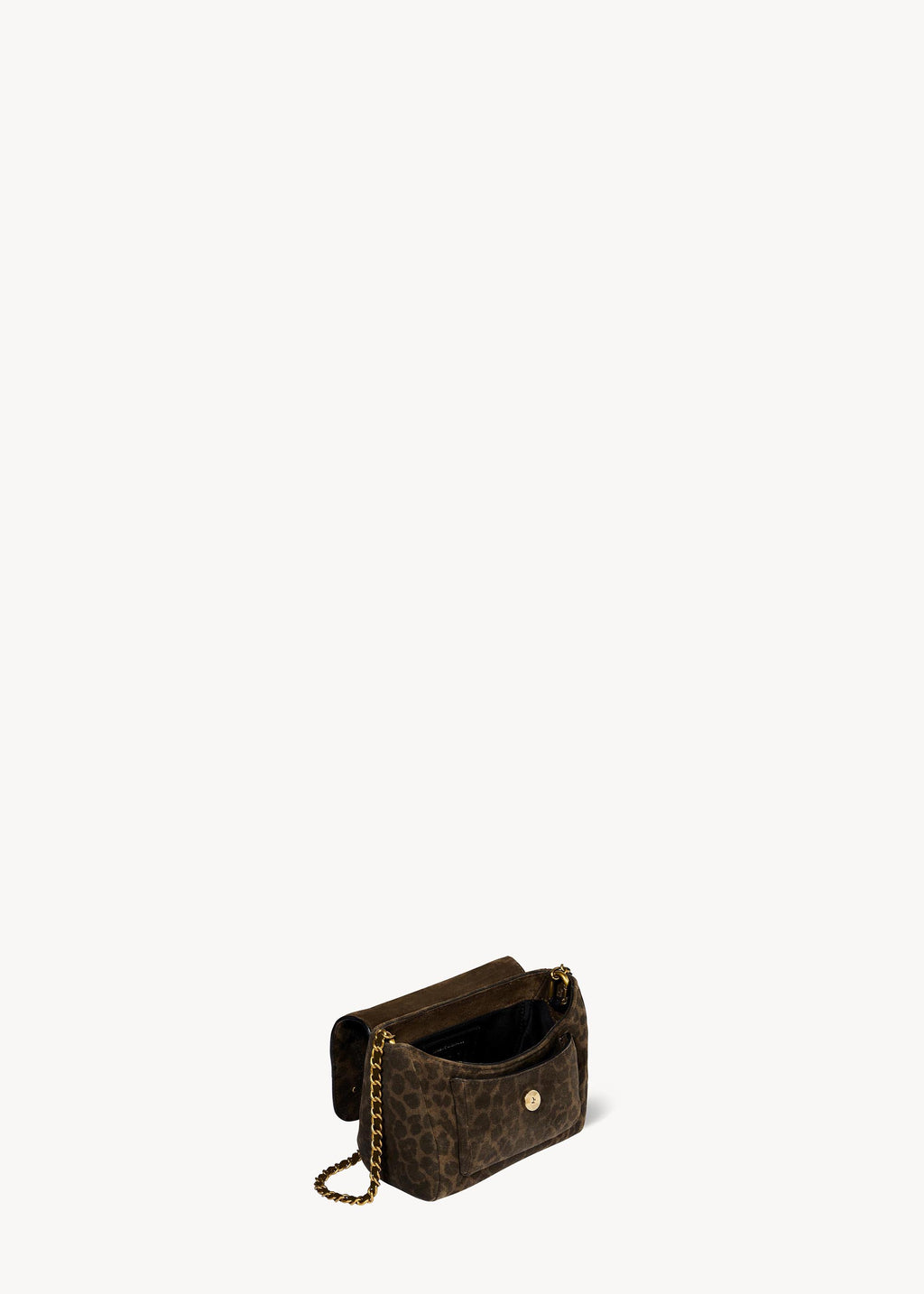 Lulu S Croûte Velours Imprimé Léopard Kaki