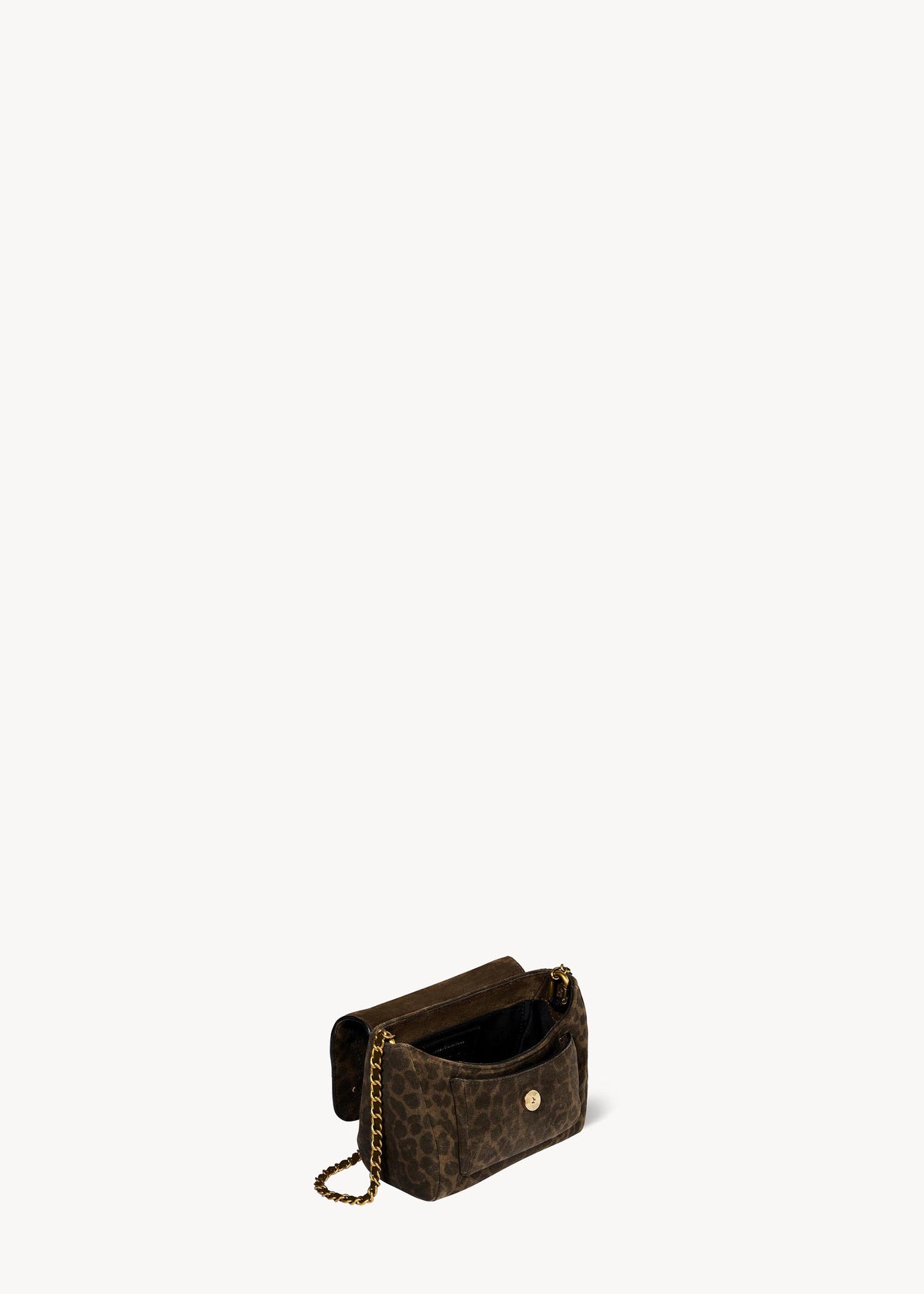 Lulu S Croûte Velours Imprimé Léopard Kaki