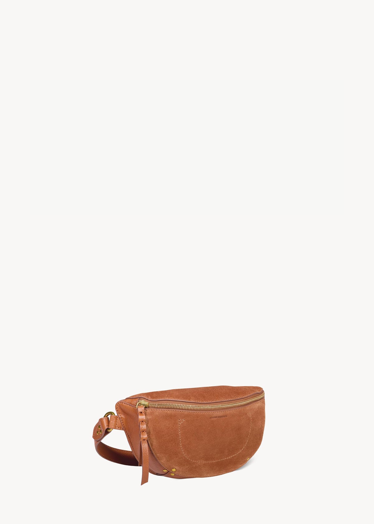 Sac Banane Lino Croûte Velours Caramel