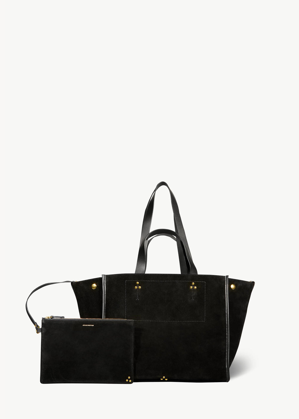 Sac Cabas Léon M croute velours Noir