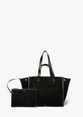 Sac Cabas Léon M croute velours Noir