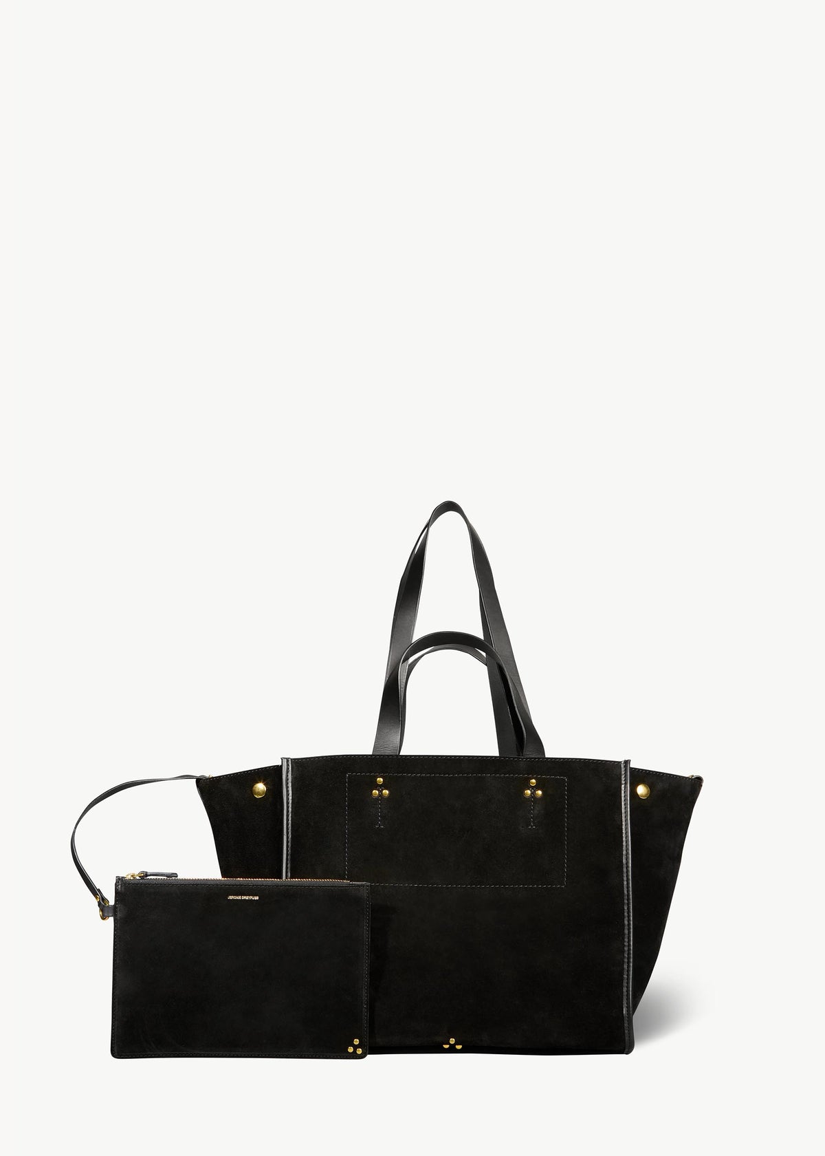 Sac Cabas Léon M croute velours Noir