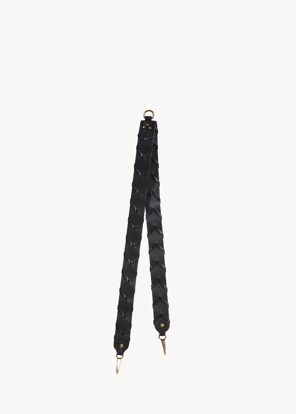 Bandoulière tressée Vachette Noir Brass