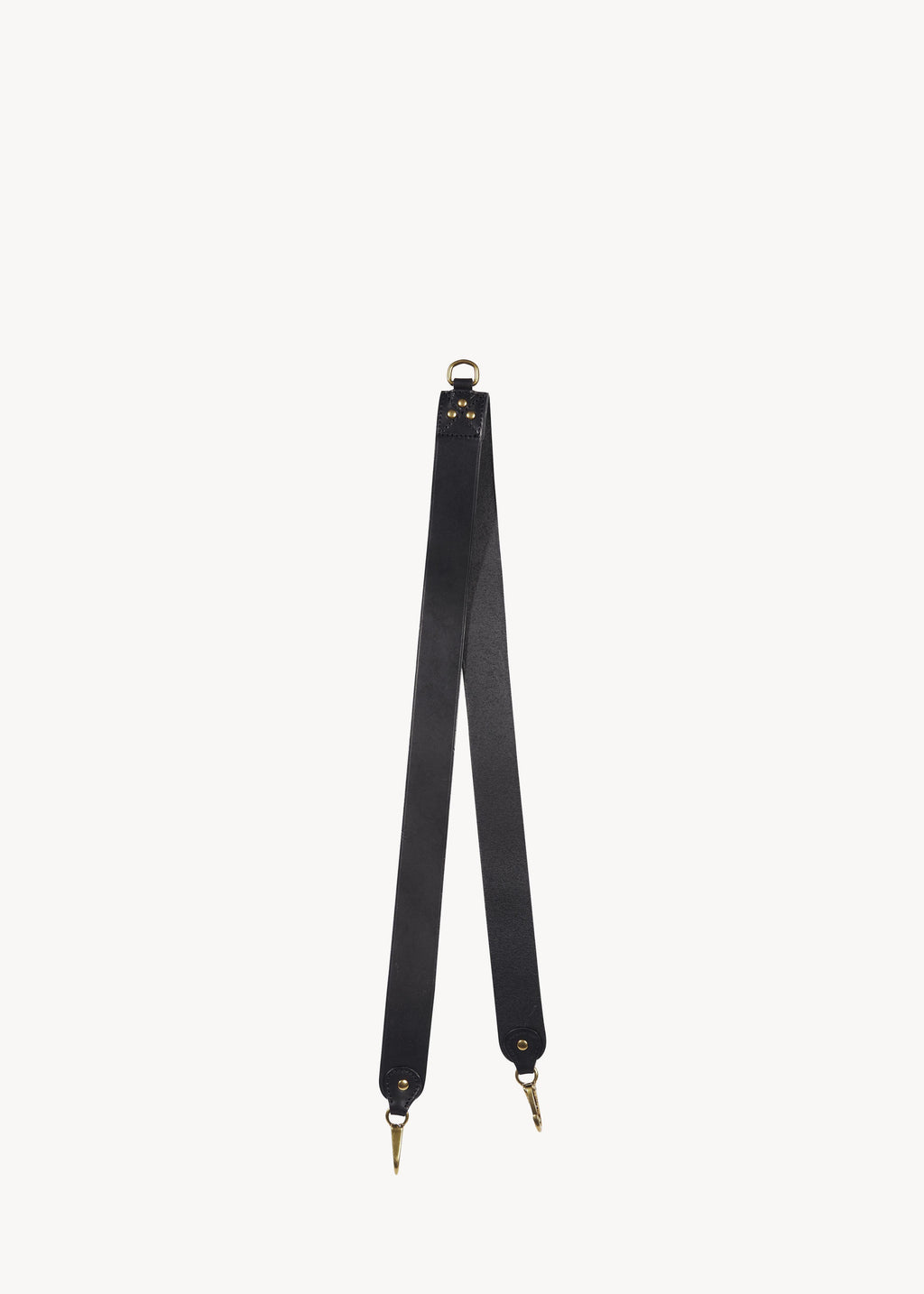 Bandoulière simple Vachette Noir Brass