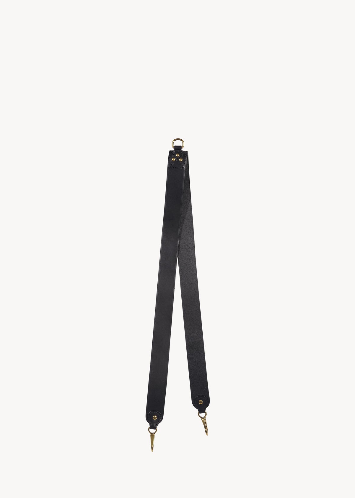 Bandoulière simple Vachette Noir Brass