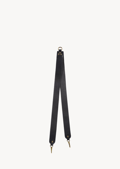 Bandoulière simple Noir Brass Cowskin