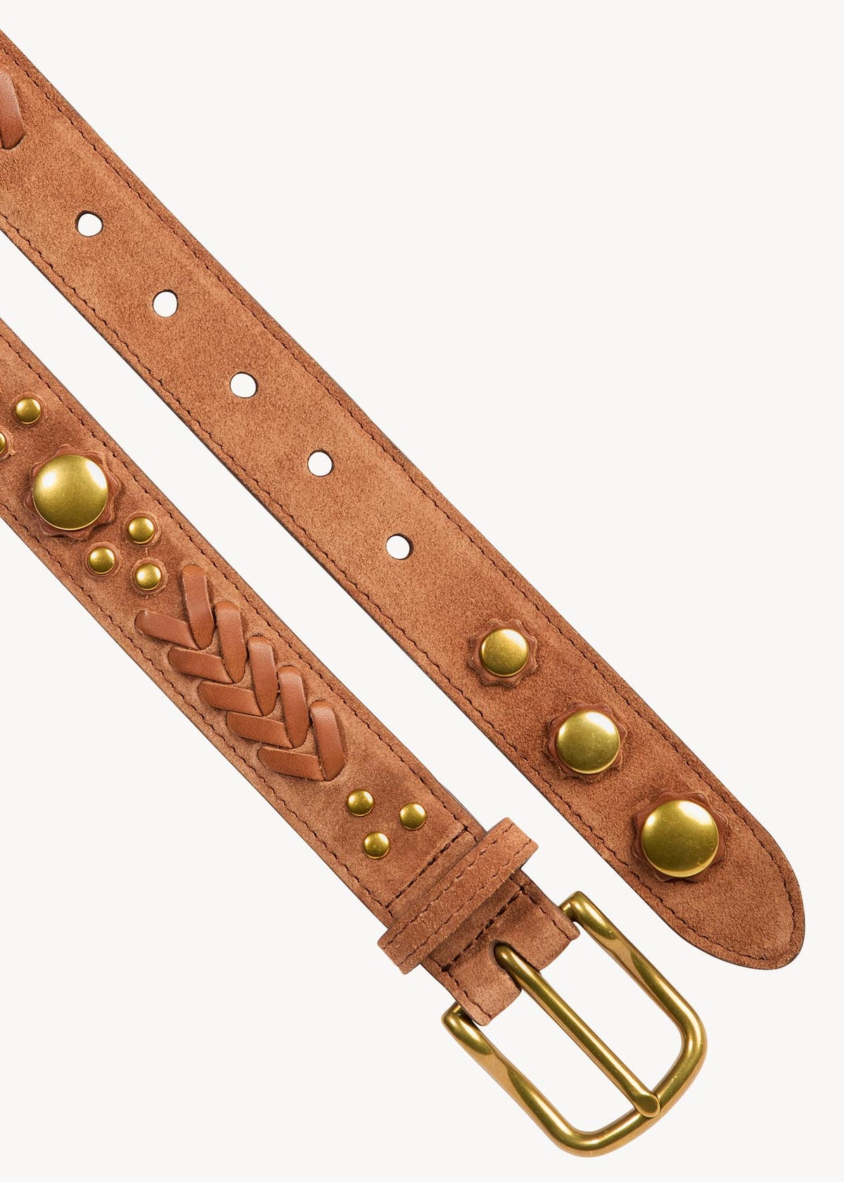 Ceinture Gaucho Croûte Velours Caramel