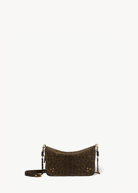 Bobi S Imprimé Léopard Kaki Split Suede