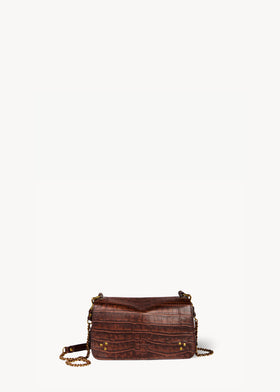 Bobi Tasche Imprimé Croco Cigare Schafleder