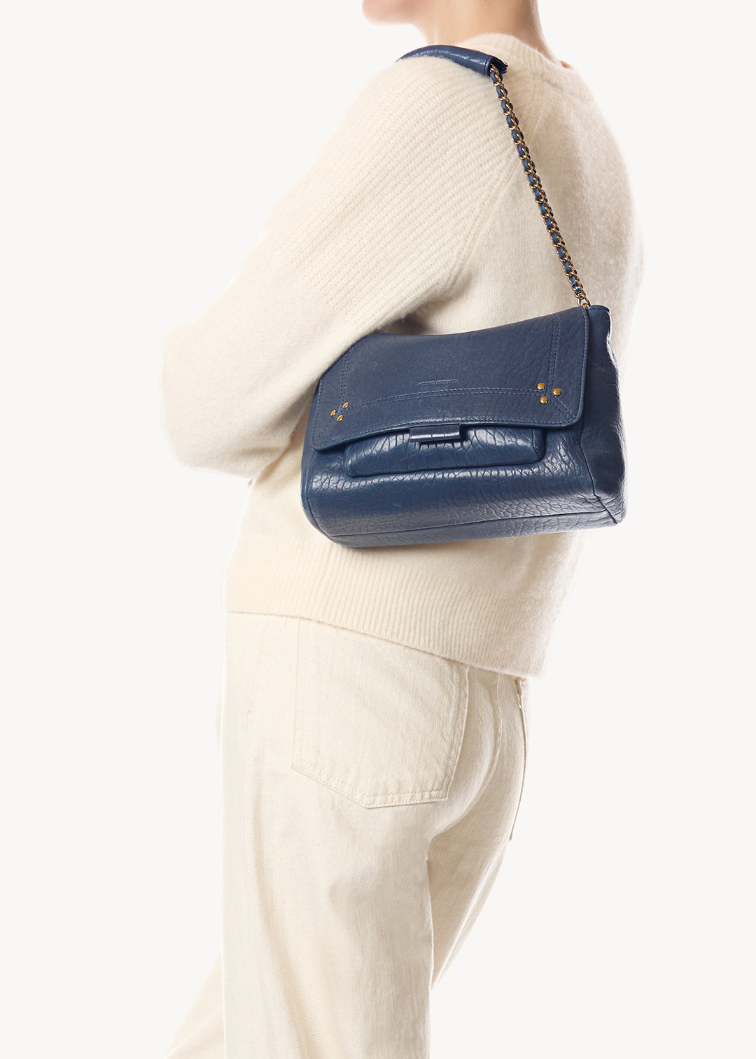 Sac Lulu M Agneau Bubble Night Blue