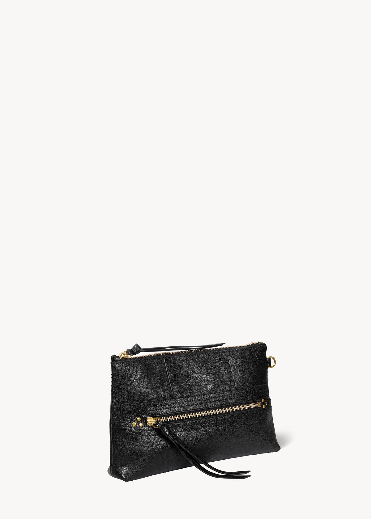 Pochette Lucky Clutch Buffle Noir Brass