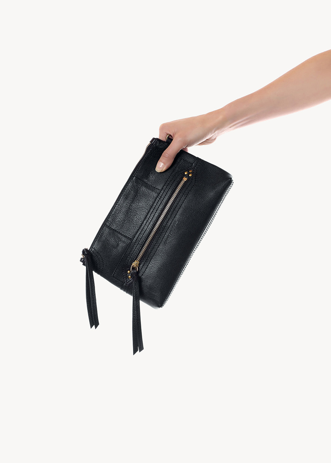 Pochette Lucky Clutch Buffle Noir Brass