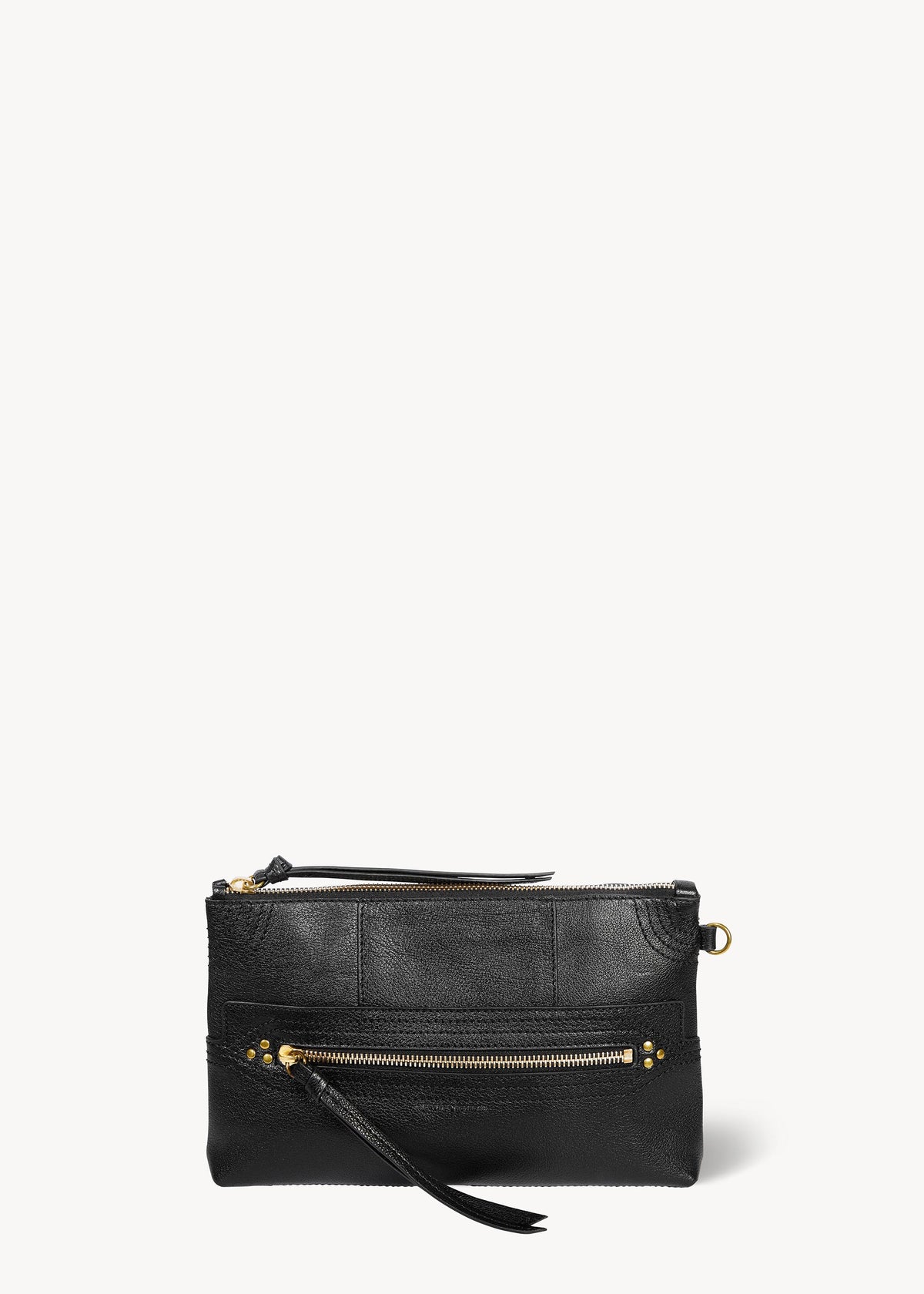 Pochette Lucky Clutch Buffle Noir Brass
