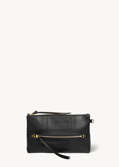 Pochette Lucky Clutch Buffle Noir Brass