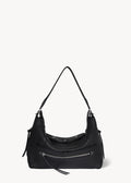 Sac Lucky Hobo Large buffle Noir Silver