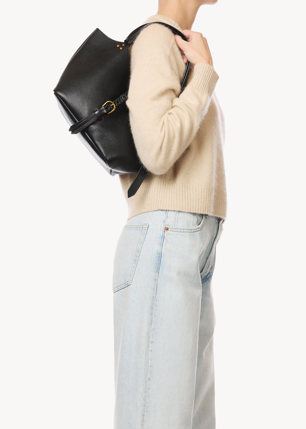 Sac Cabas Joseph S buffle Noir Brass