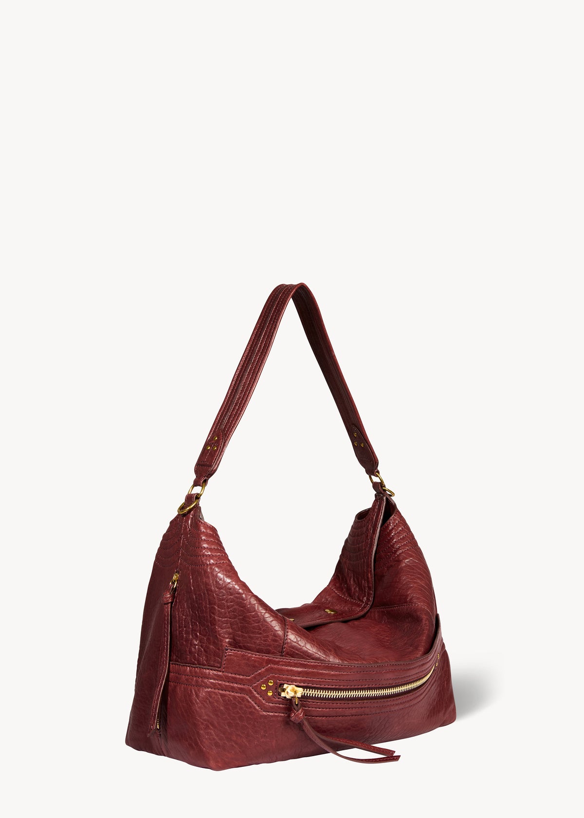 Sac Lucky Hobo Large Agneau Bubble Burgundy