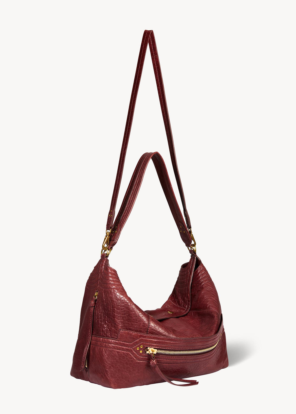 Sac Lucky Hobo Large Agneau Bubble Burgundy