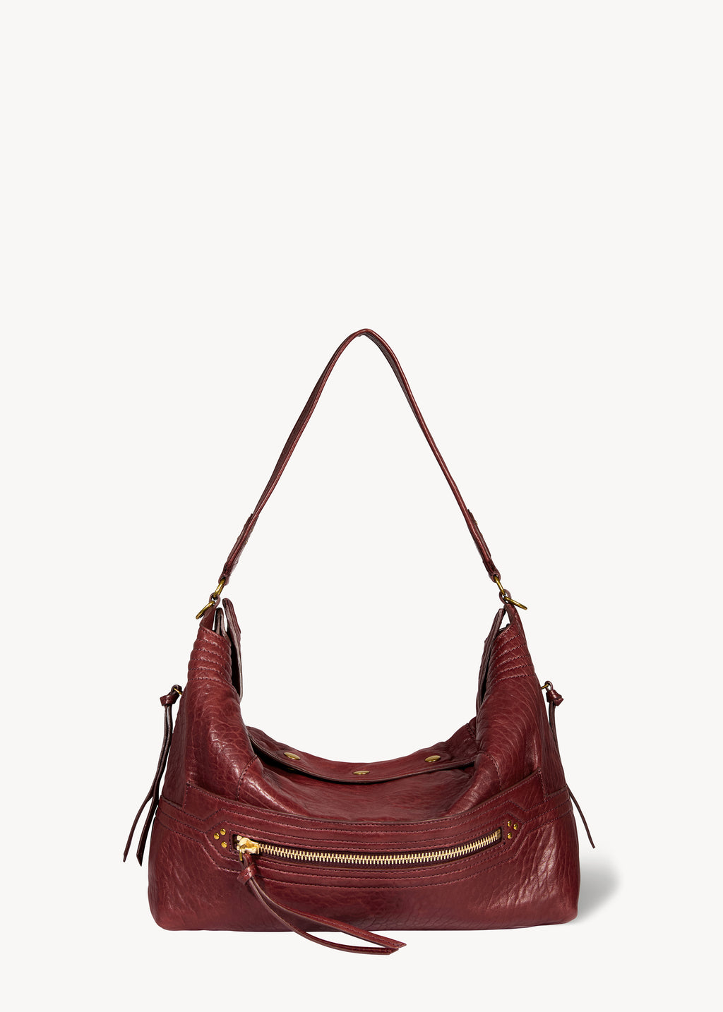 Sac Lucky Hobo Large Agneau Bubble Burgundy