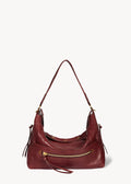 Sac Lucky Hobo Large Agneau Bubble Burgundy