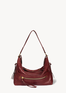 Lucky Hobo Large Tasche Bubble Burgundy Lammleder
