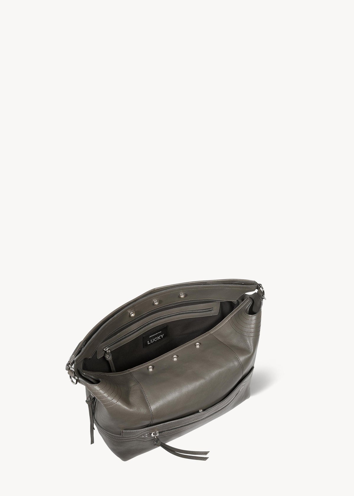 Sac Lucky Hobo Large buffle Gris