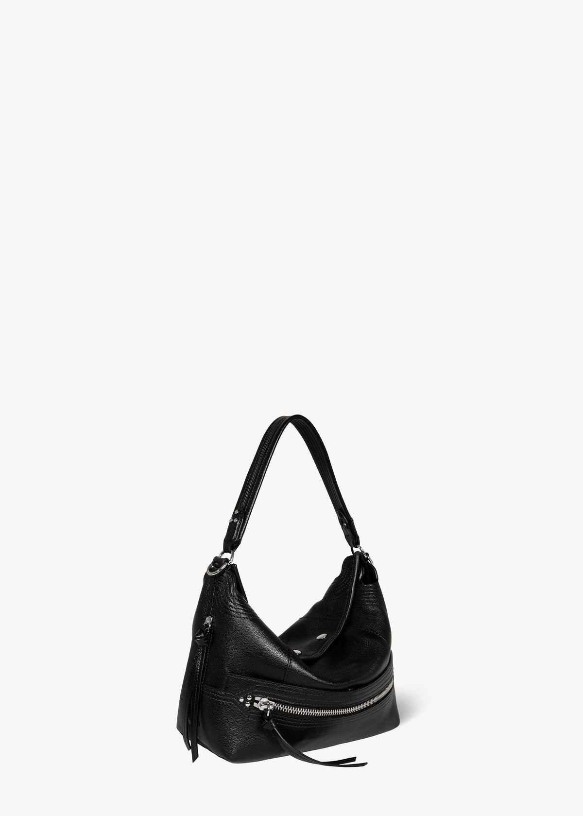 Sac Lucky Hobo Buffle Noir Silver
