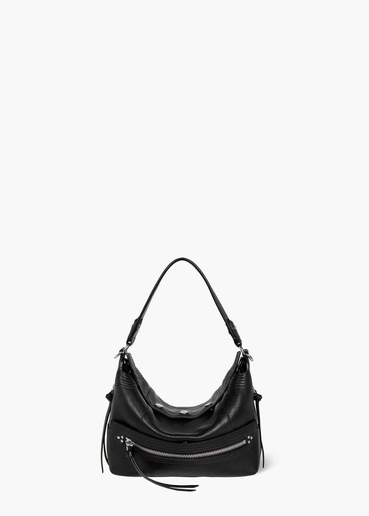 Sac Lucky Hobo Buffle Noir Silver