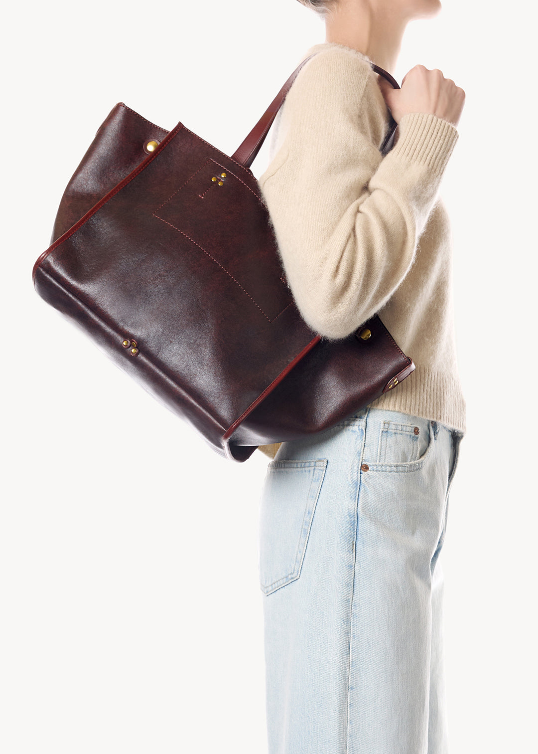 Sac Cabas Léon M Agneau Bordeaux used