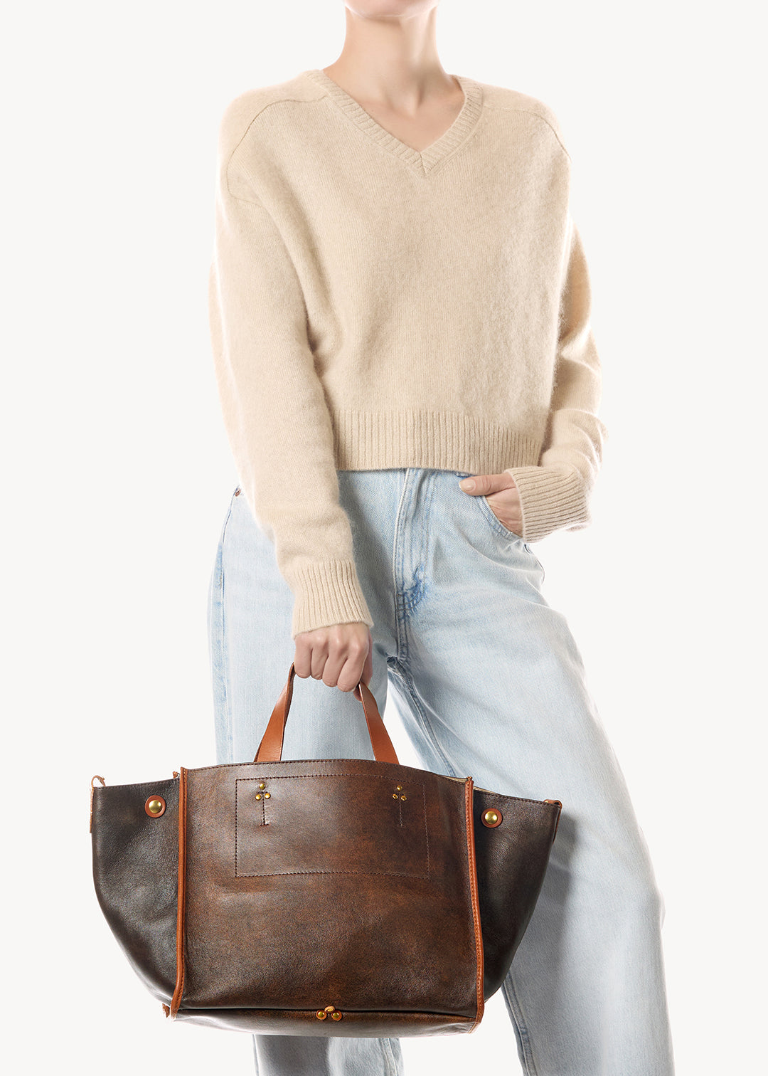 Sac Cabas Léon M Agneau Marron used
