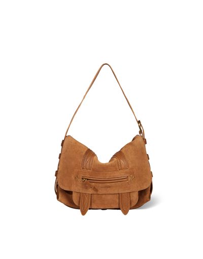 Philippe Suede Shoulder/Cross-body Bag Tabac